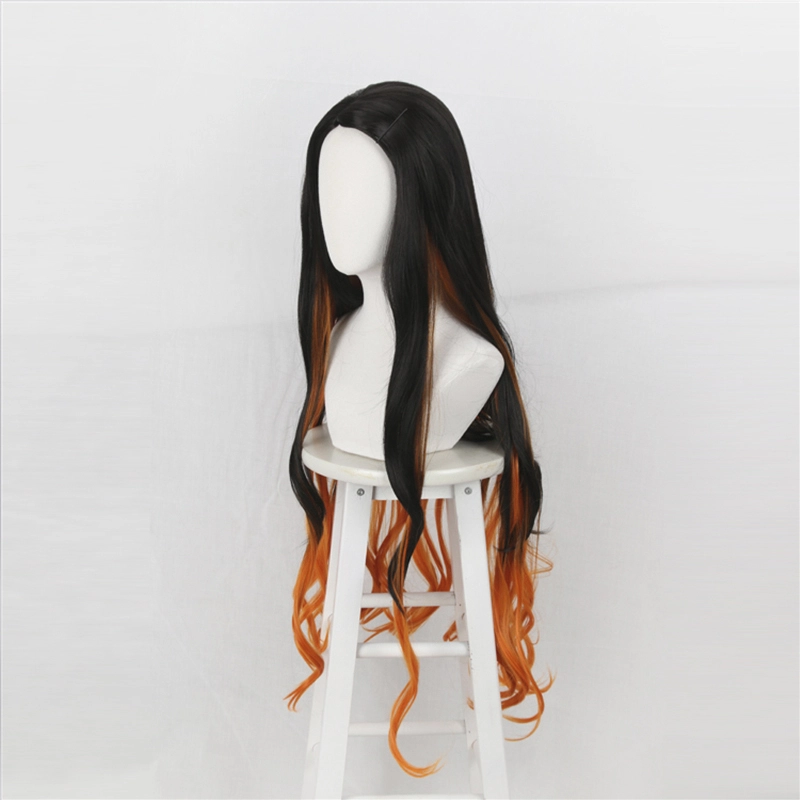 Black And Orange 95cm Demon Slayer: Kimetsu No Yaiba Nezuko Kamado Cosplay Wig 5 Black And Orange 95cm Demon Slayer: Kimetsu No Yaiba Nezuko Kamado Cosplay Wig - Image 3