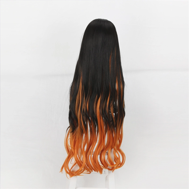 Black And Orange 95cm Demon Slayer: Kimetsu No Yaiba Nezuko Kamado Cosplay Wig 6 Black And Orange 95cm Demon Slayer: Kimetsu No Yaiba Nezuko Kamado Cosplay Wig - Image 4