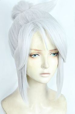 Silver 35cm Valorant Jett Cosplay Wig