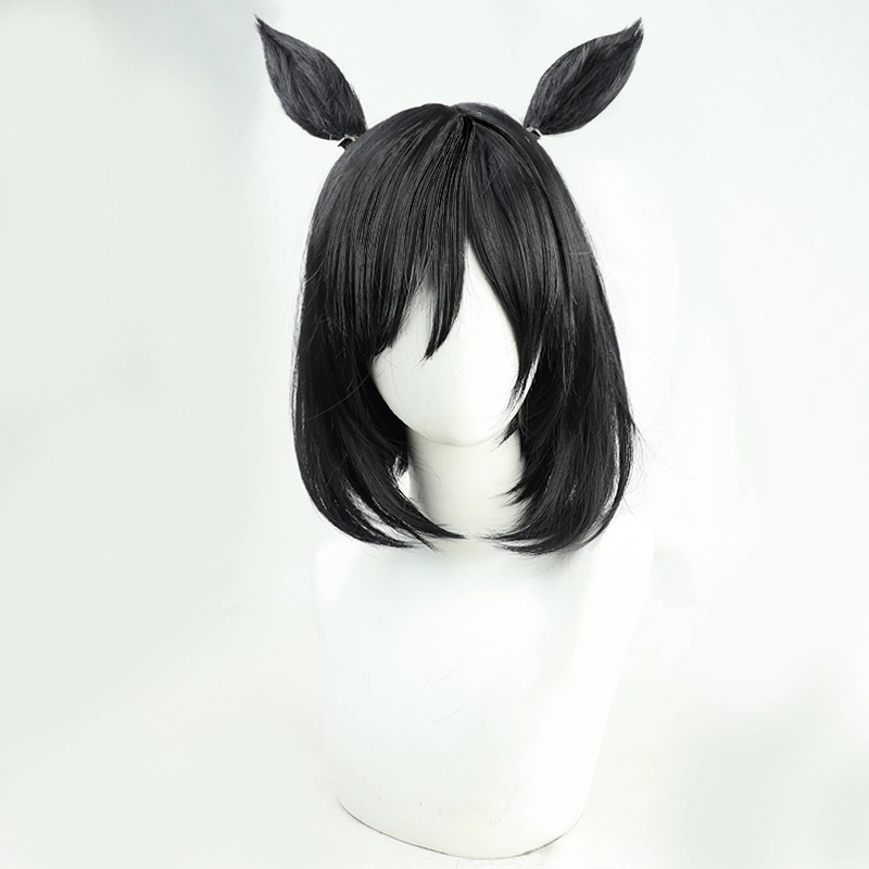 Black 35cm Uma Musume Pretty Derby Eishin Flash Cosplay Wig 3 Black 35cm Uma Musume Pretty Derby Eishin Flash Cosplay Wig