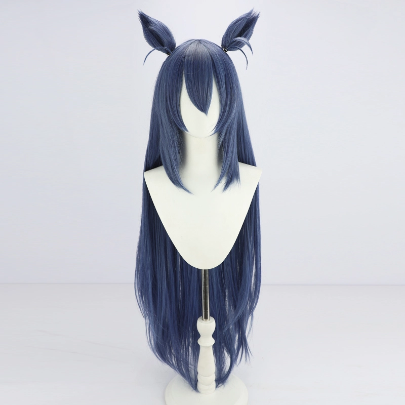 Blue 100cm Uma Musume Pretty Derby Hishi Amazon Cosplay Wig 4 Blue 100cm Uma Musume Pretty Derby Hishi Amazon Cosplay Wig - Image 2