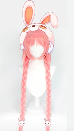 Pink 100cm Princess Connect! Re:Dive Mimi Akane Cosplay Wig