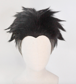 Black And Grey 30cm Demon Slayer: Kimetsu No Yaiba Gyomei Himejima Cosplay Wig