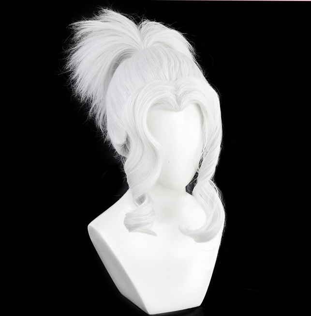 White 45cm Helltaker Judgement Cosplay Wig 4 White 45cm Helltaker Judgement Cosplay Wig - Image 2