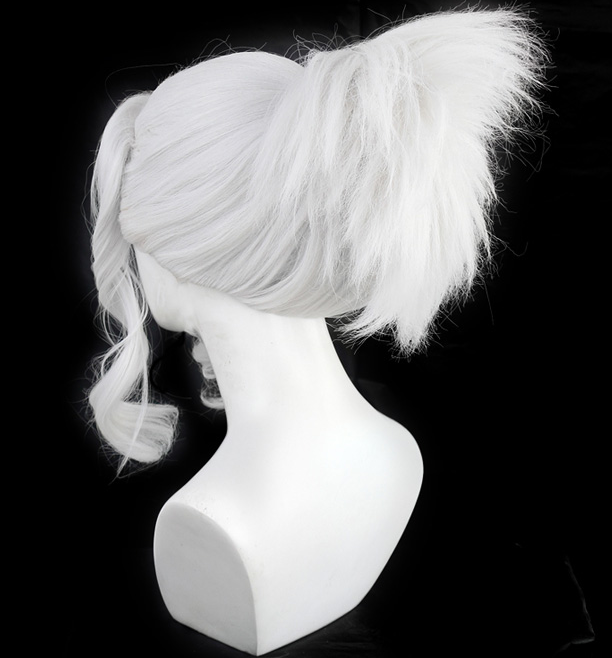 White 45cm Helltaker Judgement Cosplay Wig 5 White 45cm Helltaker Judgement Cosplay Wig - Image 3