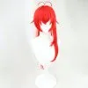 Red 80cm Genshin Impact Diluc Cosplay Wig -Disney Costumes Sales COS 063 01 99