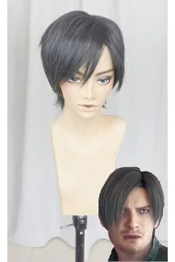 Grey 30cm Resident Evil: Vendetta Leon S. Kennedy Cosplay Wig