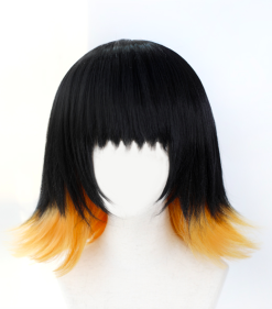 Black And Blonde 35cm Demon Slayer: Kimetsu No Yaiba Susamaru Cosplay Wig