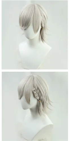 Silver 35cm Genshin Impact Lyney Cosplay Wig 9 Silver 35cm Genshin Impact Lyney Cosplay Wig -Disney Costumes Sales COS 067 03 31