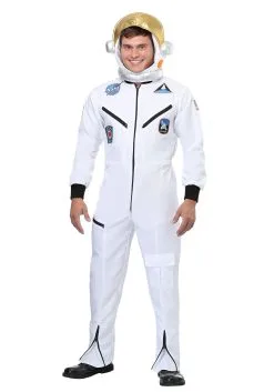 Fun Costumes White Astronaut Jumpsuit Adult Costume -Disney Costumes Sales adult white astronaut jumpsuit costume alt1