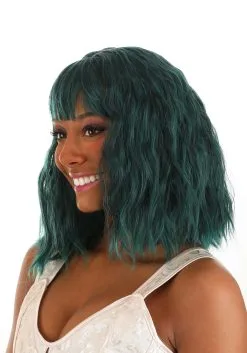 Partytime Wig Black And Green Wavy Wig Accessory -Disney Costumes Sales black and green wavy wig alt 1