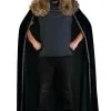 Partytime Costume & Lingerie (Yiwu) Factory Black Faux Fur Collar Viking Cape For Men -Disney Costumes Sales black faux fur collar viking cape