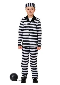 Fun Costumes Deluxe Button Down Jailbird Costume For Kids