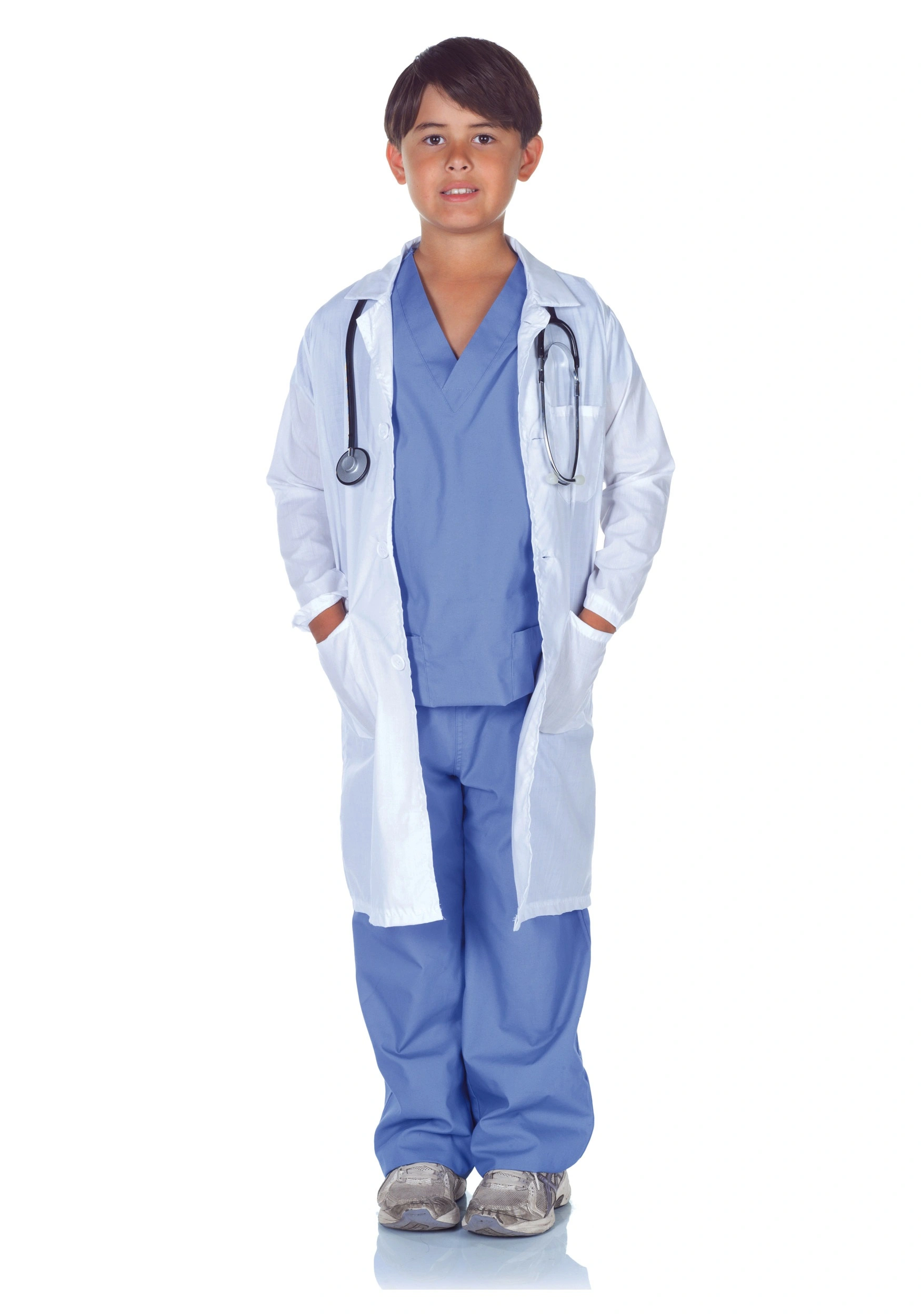 Underwraps Child Doctor Scrubs With Lab Coat Costume 3 Underwraps Child Doctor Scrubs With Lab Coat Costume