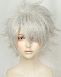 Grey 35cm Black Clover Asta Cosplay Wig - Version 2