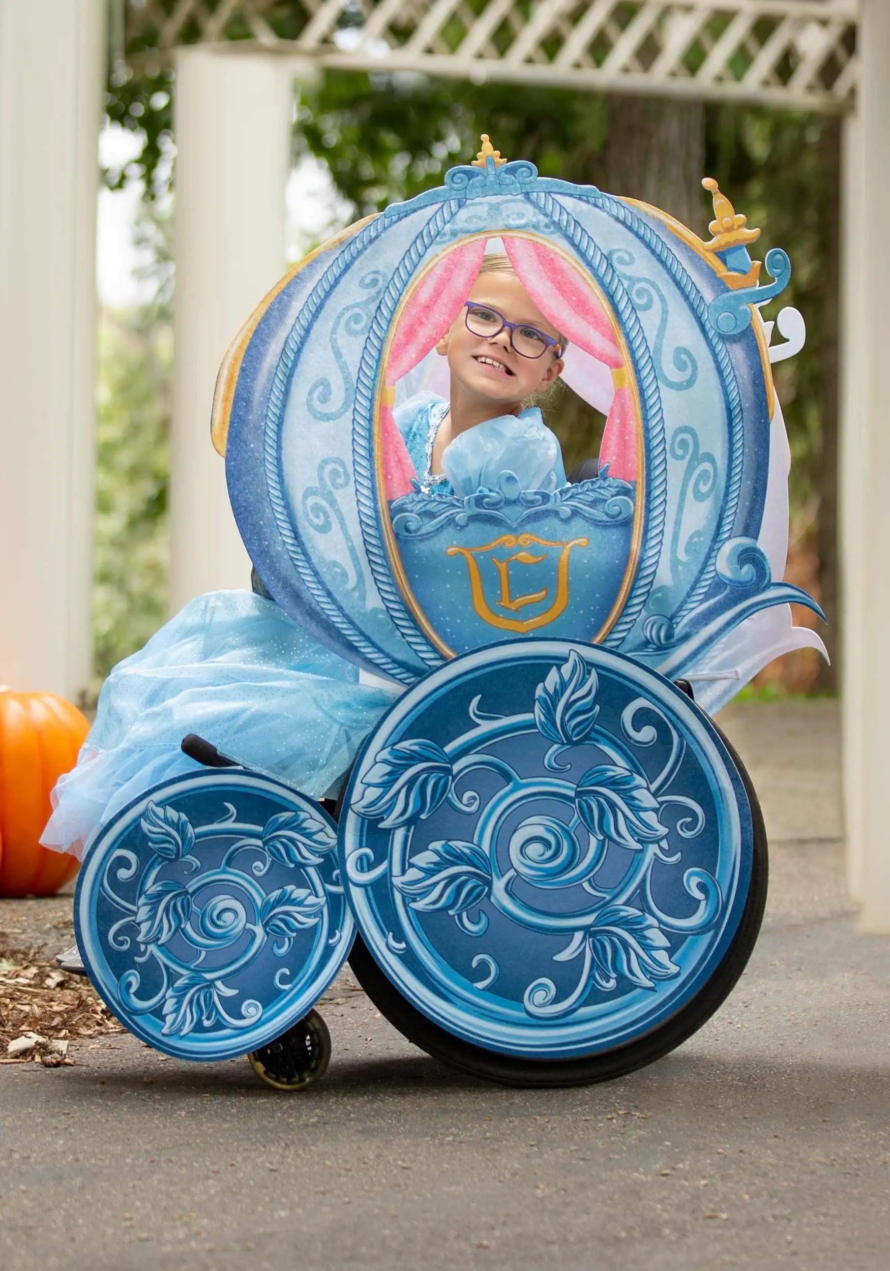Disguise Cinderella Disney Princess Carriage Adaptive Wheelchair Cover Costume 3 Disguise Cinderella Disney Princess Carriage Adaptive Wheelchair Cover Costume