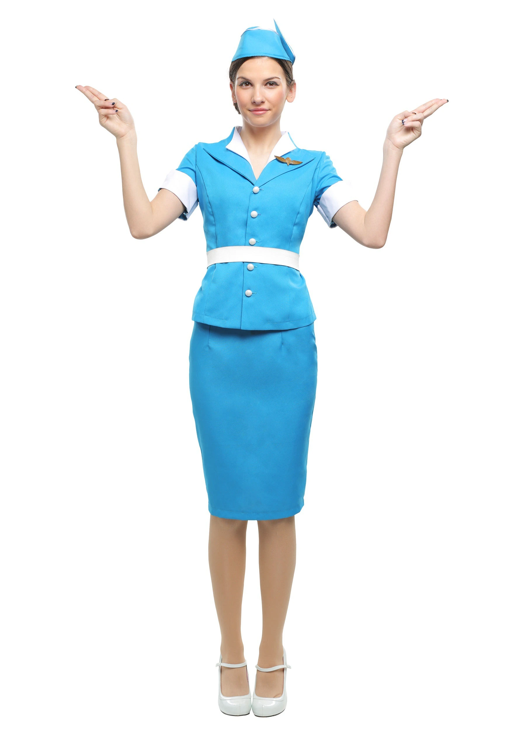 Fun Costumes Plus Size Flight Attendant Women's Costume 3 Fun Costumes Plus Size Flight Attendant Women's Costume