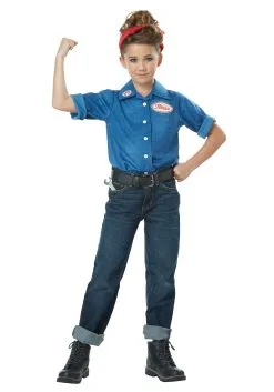 California Costume Collection Rosie The Riveter Costume For Girls
