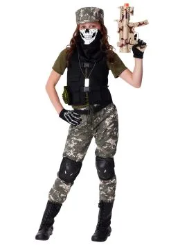 Fun Costumes Girl's Stealth Soldier Costume