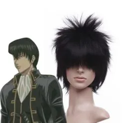 Black 30cm Gintama Hijikata Toushirou Cosplay Wig