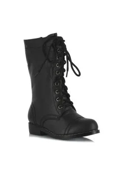 Ellie Black Military Kid's Boots