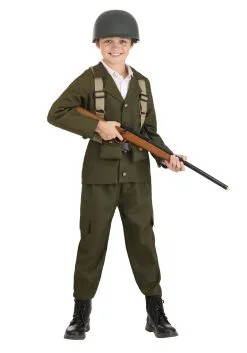 Fun Costumes Deluxe WW2 Soldier Costume For Kids