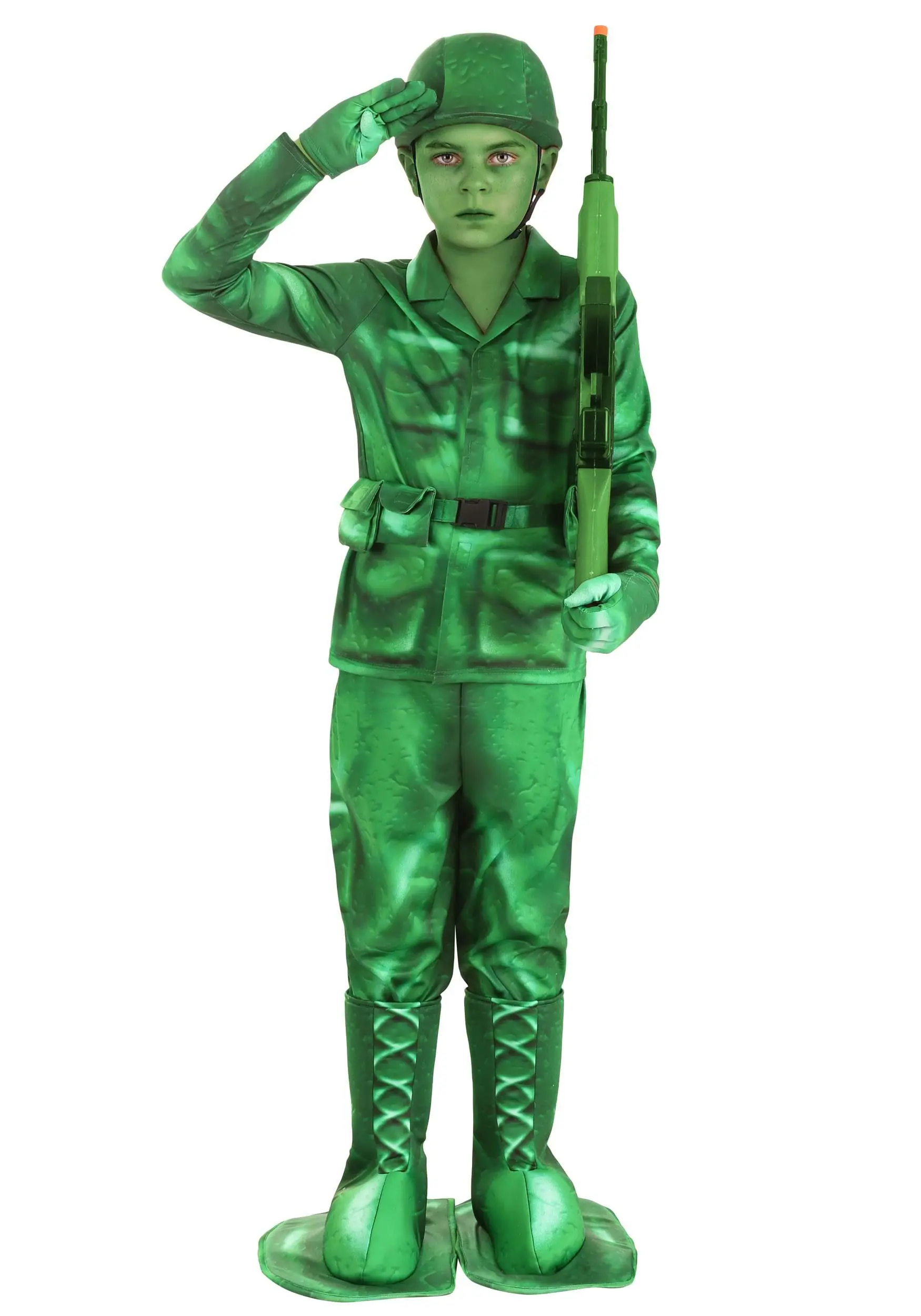 Fun Costumes Plastic Green Army Man Costume For Kid's 3 Fun Costumes Plastic Green Army Man Costume For Kid's