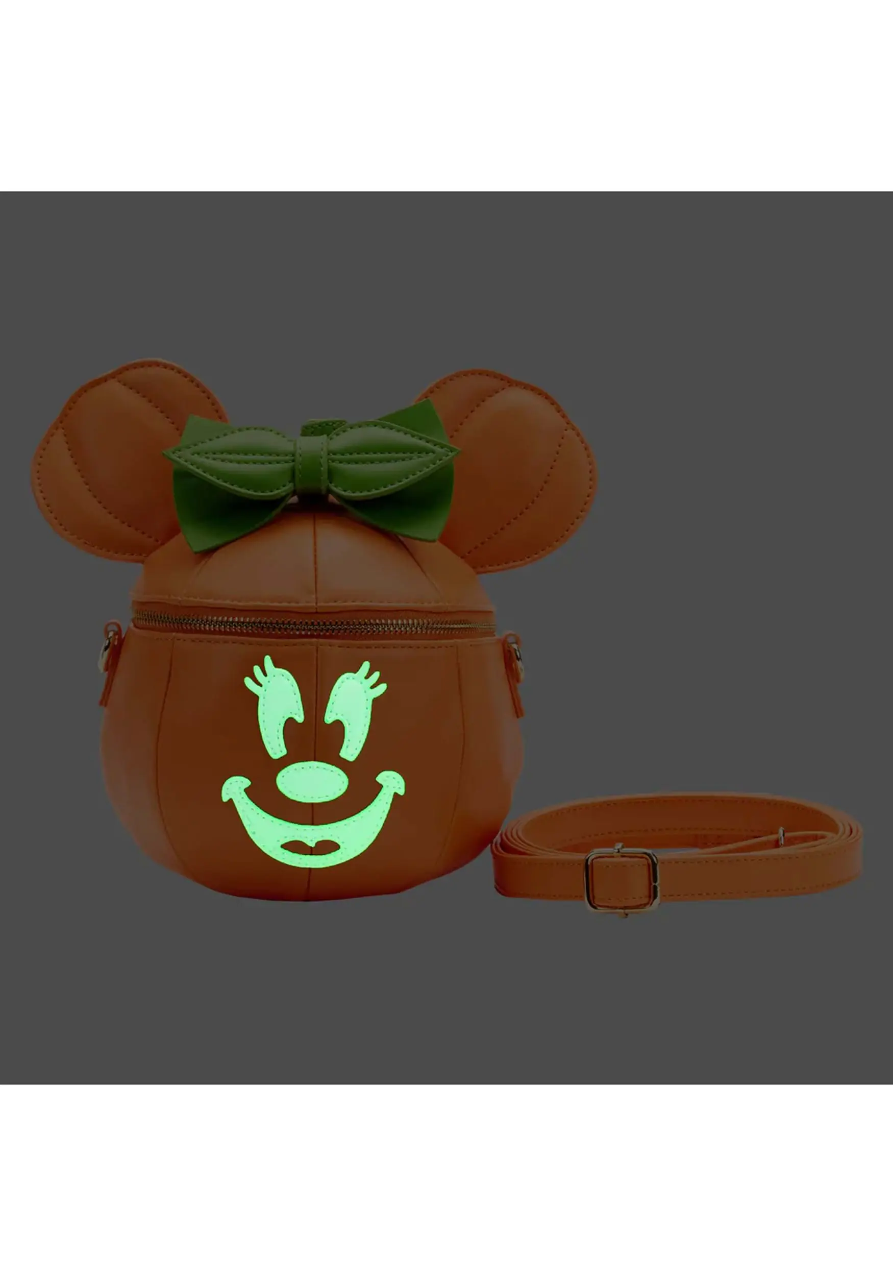 Disney Glow Face Loungefly Pumpkin Minnie Figural Crossbody Bag 4 Disney Glow Face Loungefly Pumpkin Minnie Figural Crossbody Bag - Image 2