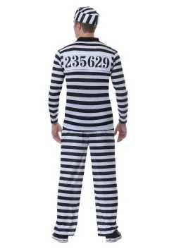 Fun Costumes Plus Size Deluxe Button Down Jailbird Costume For Men -Disney Costumes Sales mens plus size jailbird costume2