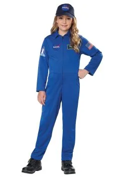 California Costume Collection NASA Kids Blue Jumpsuit Costume