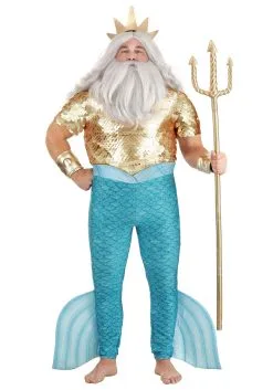 Fun Costumes Disney Plus Size Little Mermaid King Triton Costume For Men -Disney Costumes Sales plus size king triton costume alt 4