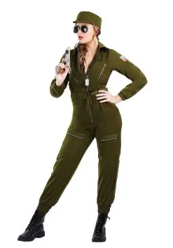 Fun Costumes Plus Size Army Flightsuit Costume For Women