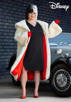 Fun Costumes Cruella De Vil Coat Costume For Plus Size Women From Disney's 101 Dalmatians