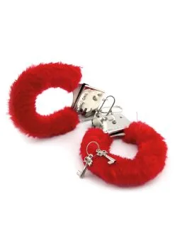 Funny Fashions Furry Red Handcuffs