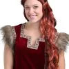 Partytime Costume & Lingerie (Yiwu) Factory Women's Red Viking Wig
