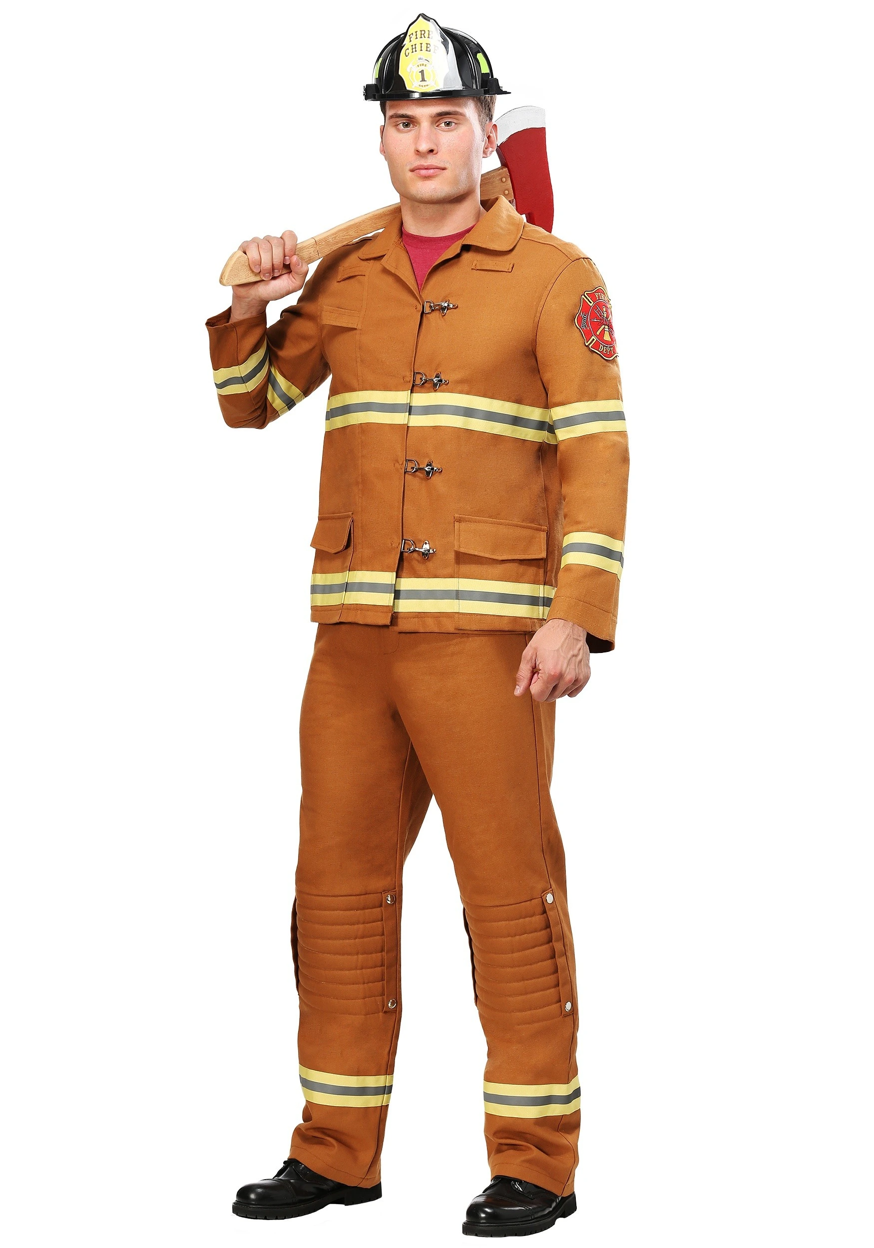 Fun Costumes Men's Tan Firefighter Uniform Costume 3 Fun Costumes Men's Tan Firefighter Uniform Costume