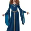 California Costume Collection Teal Medieval Princess Costume For Girls