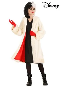 Fun Costumes Cruella De Vil Coat Costume For Teens From Disney's 101 Dalmatians -Disney Costumes Sales tween cruella de vil costume alt 4