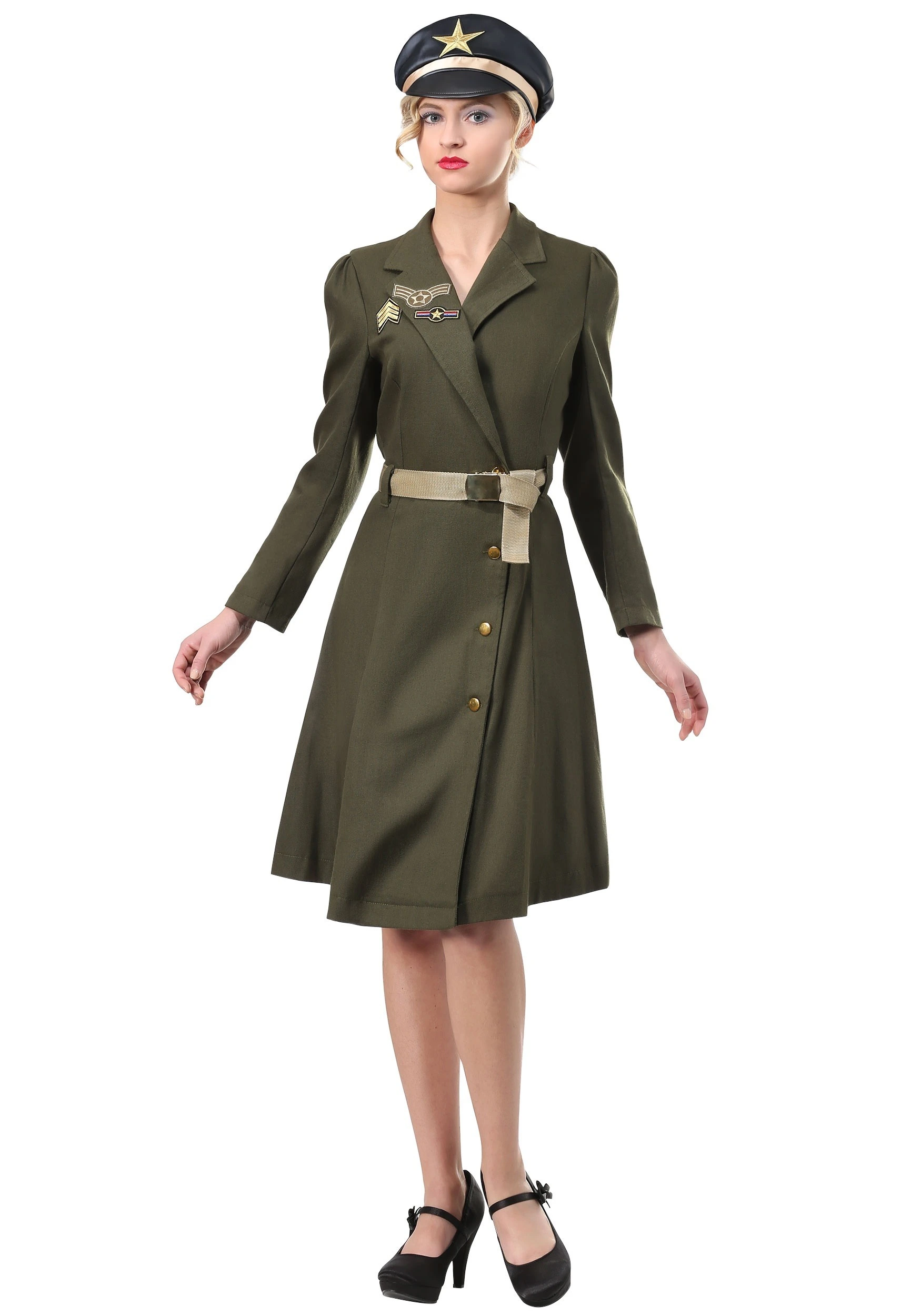Fun Costumes Women's Pin Up Military Captain Costume 3 Fun Costumes Women's Pin Up Military Captain Costume