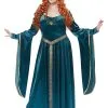 California Costume Collection Plus Size Lady Guinevere Women's Teal Costume Dress