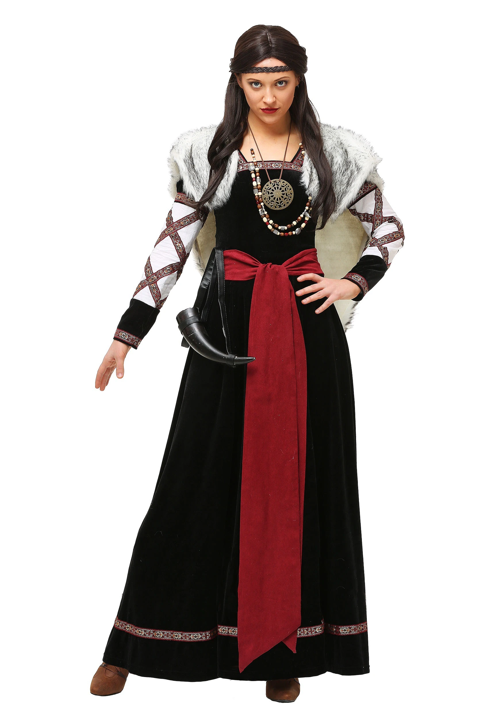 Fun Costumes Women's Plus Size Dark Viking Dress Costume 3 Fun Costumes Women's Plus Size Dark Viking Dress Costume