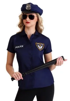 SR Trading Women's Plus Size Police Shirt Costume