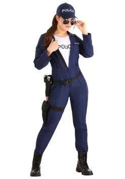 Fun Costumes Women's Plus Size Tactical Cop Jumpsuit Costume