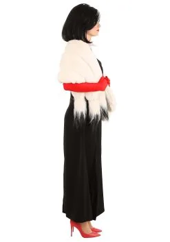 Fun Costumes Cruella De Vil Stole Costume For Women From Disney’s 101 Dalmatians -Disney Costumes Sales womens prestige cruella de vil stole costume alt 12