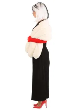 Fun Costumes Cruella De Vil Stole Costume For Women From Disney’s 101 Dalmatians -Disney Costumes Sales womens prestige cruella de vil stole costume alt 13