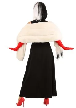 Fun Costumes Cruella De Vil Stole Costume For Women From Disney’s 101 Dalmatians -Disney Costumes Sales womens prestige cruella de vil stole costume alt 4