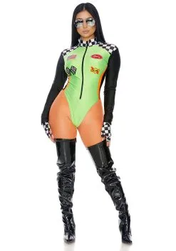 Forplay Sexy Green Racecar Driver Costume For Women 12 Forplay Sexy Green Racecar Driver Costume For Women -Disney Costumes Sales womens sexy green racecar driver costume alt 4