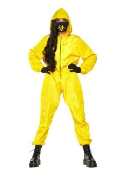 Seeing Red Yellow Hazmat Suit Costume For Women